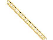 14k Yellow Gold 8in 5.25mm Concave Anchor Chain Bracelet