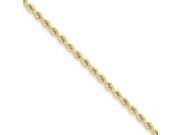 14k Yellow Gold Men s 9in 3mm Handmade Regular Rope Chain Bracelet