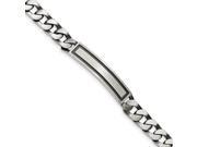 Sterling Silver Engravable 8.5in Antiqued Satin ID Link Bracelet