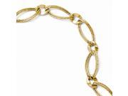 14k Yellow Gold 7.5in Textured Fancy Link Bracelet