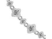 Sterling Silver Antiqued Synthetic CZ Bracelet 7in long