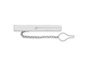 Sterling Silver Synthetic CZ Tie Bar