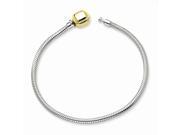 Sterling SIlver 14k Gold Plated Reflections Clasp Bead Bracelet 7.5inches