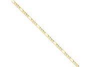 14k Yellow Gold 7in 5.25mm Concave Open Figaro Chain Bracelet