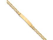 14k Yellow Gold Engravable 7in Anchor ID Bracelet Plate 1.5in x 0.3in