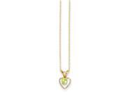 14k Yellow Gold 15in Children's 3mm Peridot Heart Birthstone Necklace 14k Yellow Gold 15in Children's 3mm Peridot Heart Birthstone Necklace