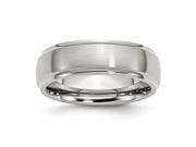 Stainless Steel Ridged Edge 7mm Engravable Brushed and Polished Band