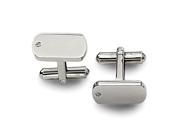 Stainless Steel Engravable Diamond Accent Cuff Links Color H I Clarity SI2 I1