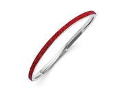Stainless Steel 9in Polished Red Crystal Wavy Bangle
