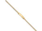14k Yellow Gold Engravable 7in Curb Link ID Bracelet