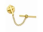 Stainless Steel 14K Gold Plated Small Plain Cross Tie Tack