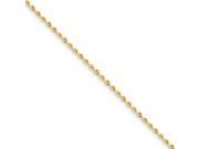 14k Yellow Gold 10in 2.0mm D C Rope Anklet