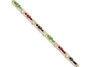 14k 2.83ct Yellow Gold Diamond Ruby Sapphire Emerald Fancy Bracelet Color H I Clarity SI2 I1