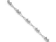 Sterling Silver Rhodium Plated Diamond Butterfly Bracelet Color H I Clarity SI2 I1