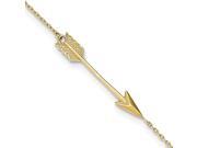 14k Yellow Gold 9in Polished Arrow W 1 IN EXT Anklet