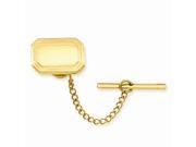 Stainless Steel 14K Gold Plated Engravable Polished Rectangle Tie Tack