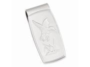 Rhodium Plated Stainless Steel Flying Duck Hinged Engravable Money Clip