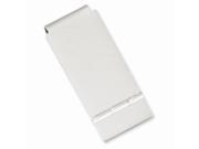 Rhodium Plated Stainless Steel Florentined Satin Hinged Engravable Money Clip