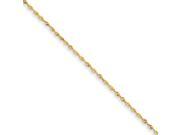 14k Yellow Gold 7in 1.5mm D C Extra Lite Rope Chain Bracelet