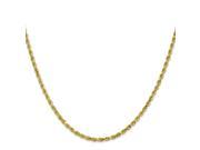 10k Yellow Gold 7in 2.50mm D C Rope Chain Bracelet