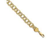 10k Yellow Gold 8in Triple Link Charm Bracelet