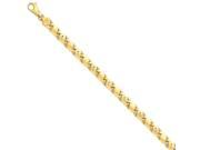 14k Yellow Gold 8in 7.5mm Hand Polished Fancy S Link Chain Bracelet