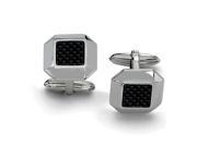 Stainless Steel Carbon Fiber Cuff Links