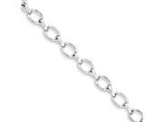 Sterling Silver Rhodium Plated Diamond Oval Link Bracelet Color H I Clarity SI2 I1