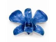 Lacquer Dipped Dark Blue Dendrobium Orchid Pin