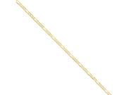 14k Yellow Gold 7in 4mm Concave Open Figaro Chain Bracelet