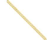 14k Yellow Gold 7in 7.25mm Flat Beveled Curb Chain Bracelet