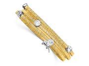 Sterling Silver 7.25in 14k Gold Plated 7.25in Synthetic CZ Bangle Bracelet