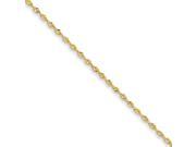 14k Yellow Gold 8in 2.0mm D C Extra Lite Rope Chain Bracelet
