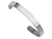Stainless Steel Engravable 8in Polished Cuff Bangle
