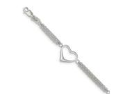 Sterling Silver 7.5in Heart Bracelet