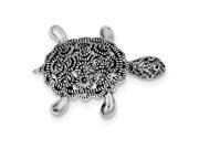 Sterling Silver Rhodium Plated Marcasite Turtle Pin