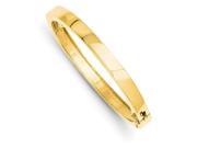 14k 6.75in Yellow Gold 6.3mm Polished Solid Hinged Oval Bracelet Bangle