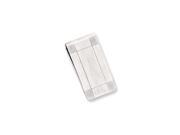 Rhodium Plated Stainless Steel Satin Patterned Corner Engravable Money Clip