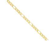 14k Yellow Gold 8in 8.75mm Concave Open Figaro Link Chain Bracelet