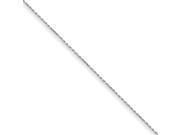 14k White Gold 9in 1mm Machine made Rope with Lobster Clasp Clasp Chain Bracelet