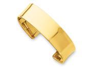 14k Yellow Gold 7in 19mm Polished Cuff Bangle
