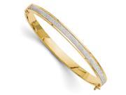 14k Yellow Gold 7in 6.00mm Fancy Glitter Infused Hinged Bangle