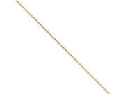 14k Yellow Gold 9in 1mm D C Machine Made w Lobster Clasp Rope Chain Bracelet