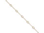 14k Yellow Gold 10in Oval Shapes 9in with 1in ext Anklet