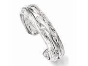 Sterling SIlver 7.75in 16.5mm Rhodium Plated Small Domed Scrunch Bangle