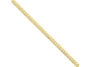 14k Yellow Gold 7in 5.75mm Flat Beveled Curb Chain Bracelet