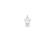 14k White Gold Engravable Kid Charm 1IN long x 0.6IN wide