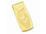 Stainless Steel Fish in Net Hinged Engravable Money Clip. Lovely Leatherrete Gift Box Included