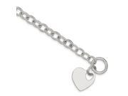Sterling Silver 8.5in Engraveable Polished Heart Bracelet