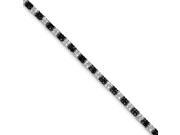 Sterling Silver Rhodium Plated 7in Black and White Synthetic CZ Tennis Bracelet